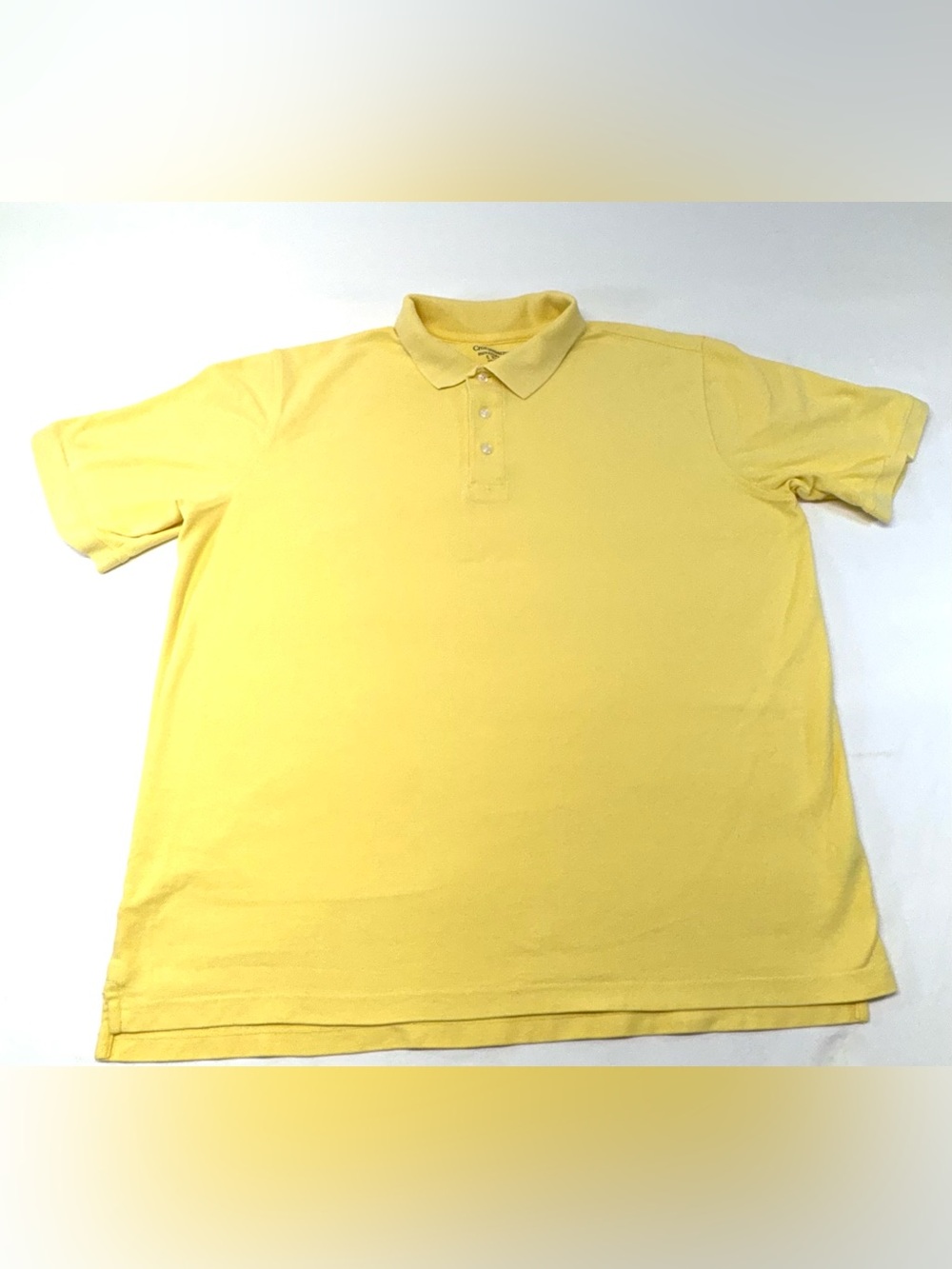 Croft & Barrow Men's Light Yellow Short Sleeve Polo Shirt - Size L Tall (EUC)